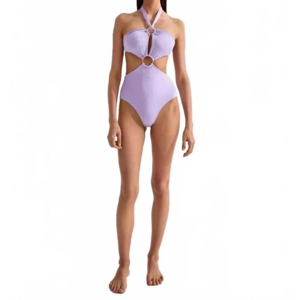 Cin Cin Disco Hoop One Piece Swimsuit Periwinkle Cutout Size Medium